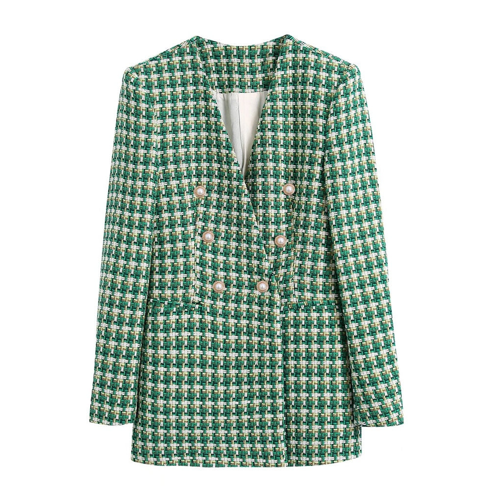 Long Sleeve Vintage Woven Blazer