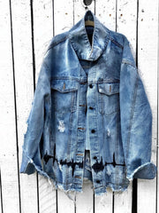 Aesthetic Vinyl Disc Denim Jacket