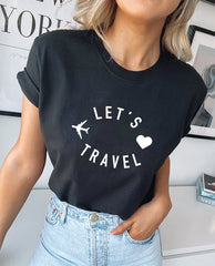 Let's Travel Airplane Traveling T-shirt