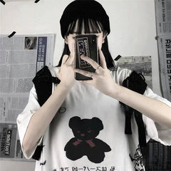 Japanese Harajuku Bear Loose Oversized T-Shirt
