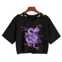 Purple Dragon Crop Top