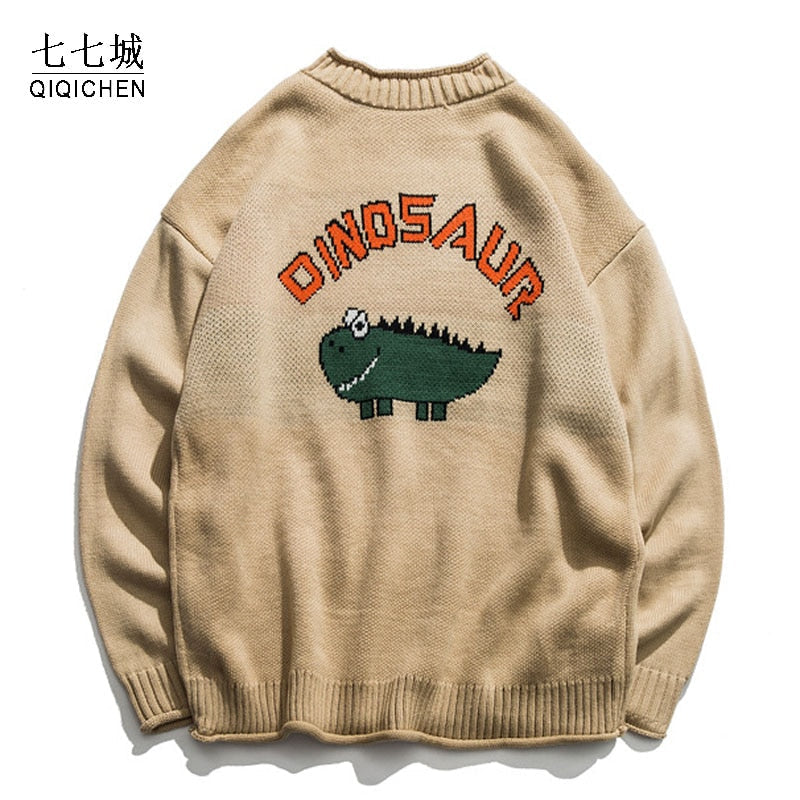 Dinosaur Vintage Knitted Oversize Sweater