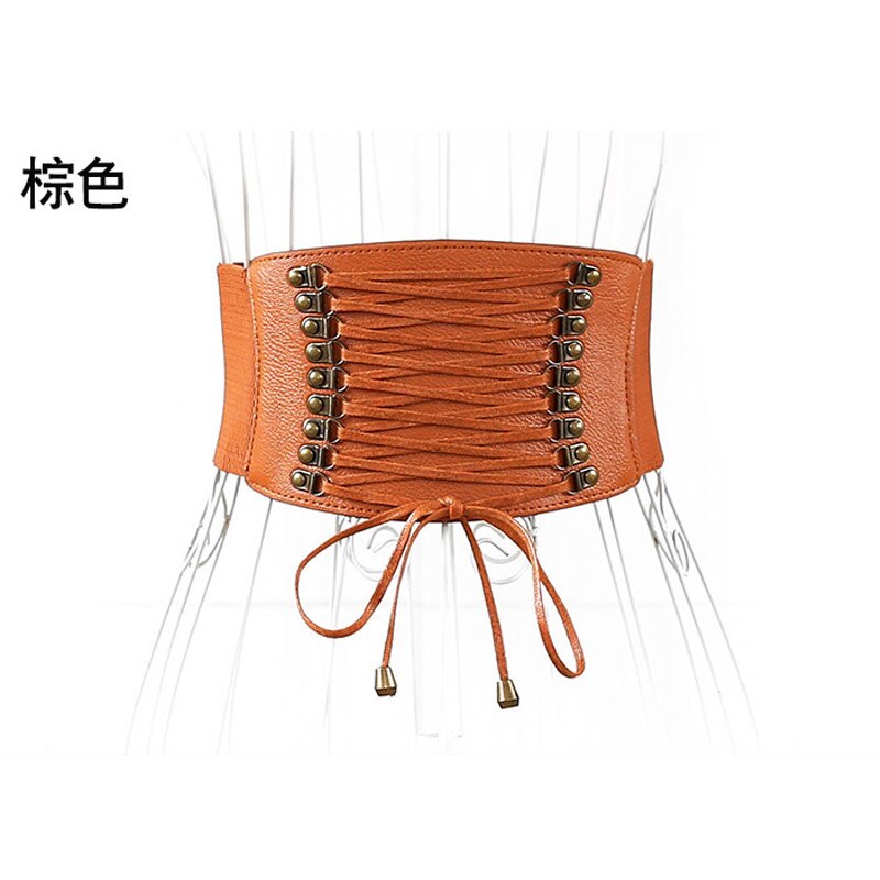 Solid Color PU Leather High Waist Belt Wide