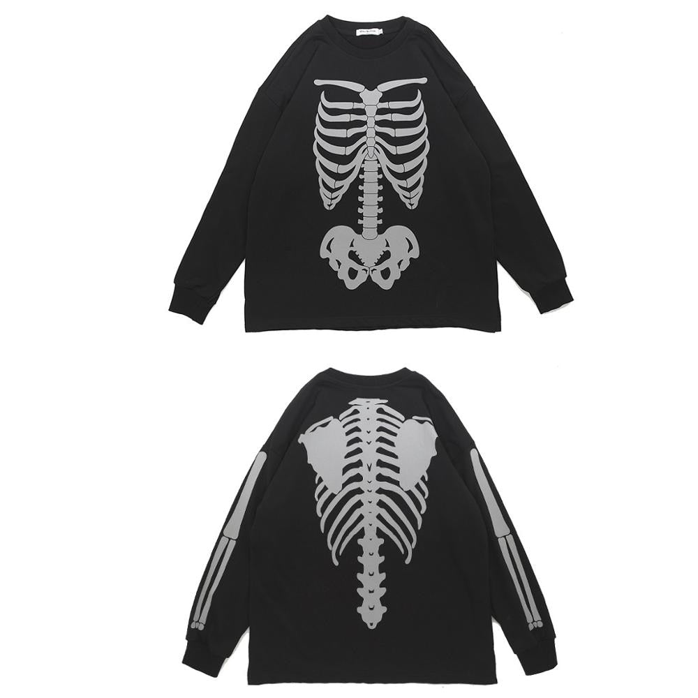 Glow Skeleton Bone Print Sweatshirt