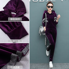 Sports Velvet Set Hoodie + Pants