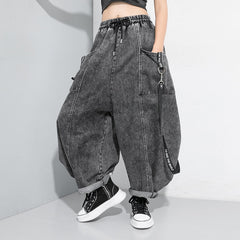 Wide Leg Denim Trousers Pants