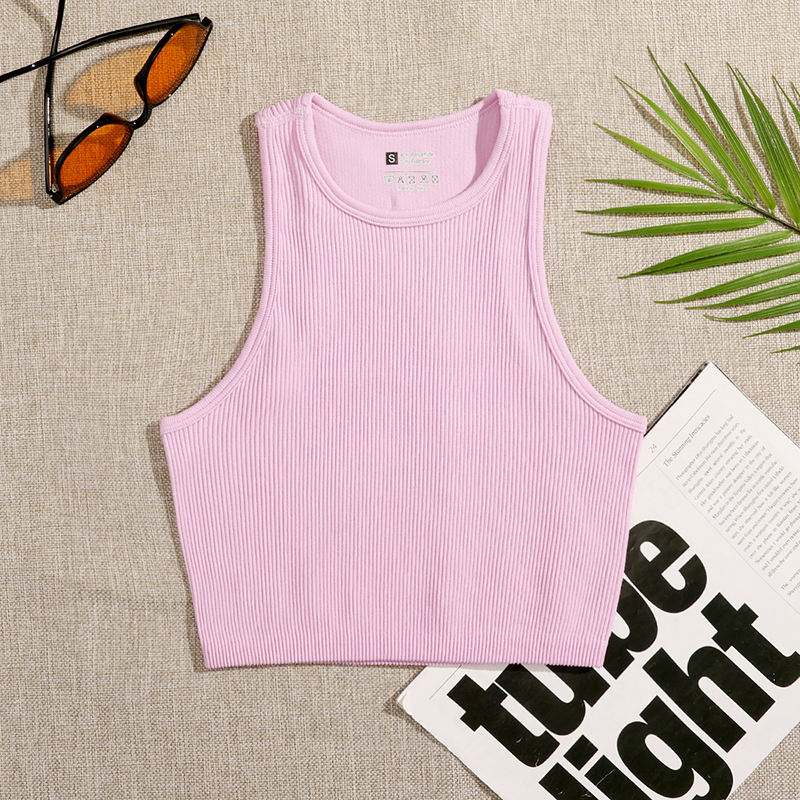 Solid Color Crop Tank Top