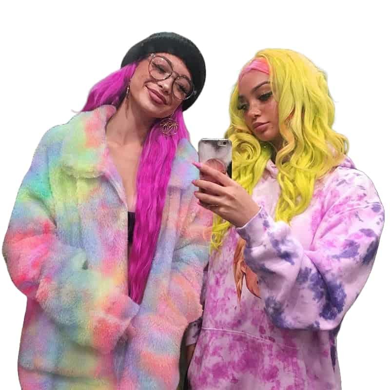 Rainbow Plush Loose Jacket