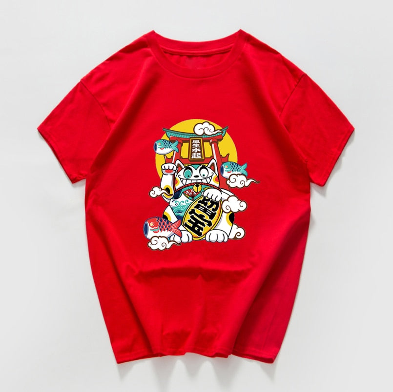 Japanese Harajuku Lucky Cat T-Shirt