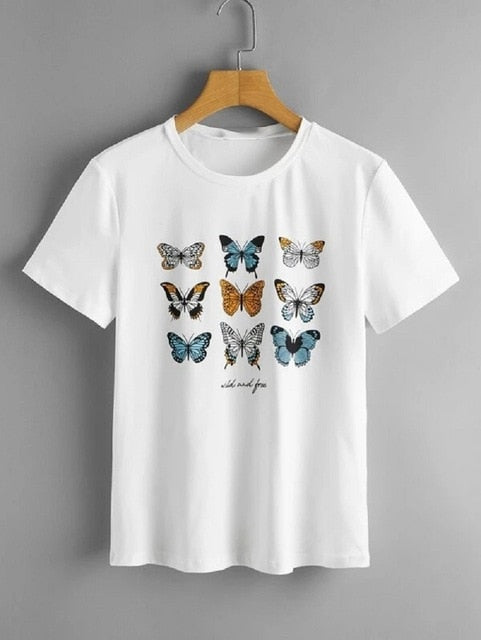 Different Color Butterfly T-Shirt