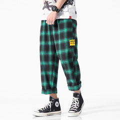 Plaid Pattern Trouser Joggers Pants