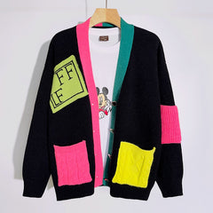 Cute Multicolored Patchwork Cardigan