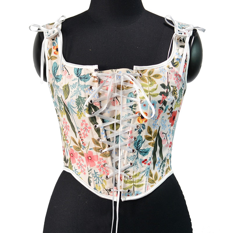 Lace Up Crop Forest Nature Corset