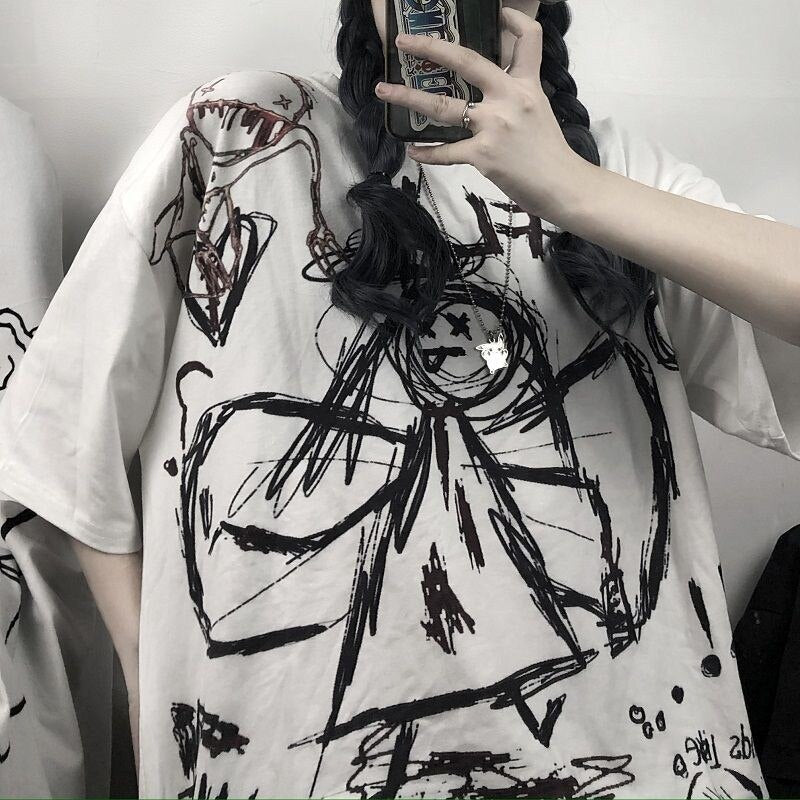 Angel Animated Gothic Shirt Harajuku