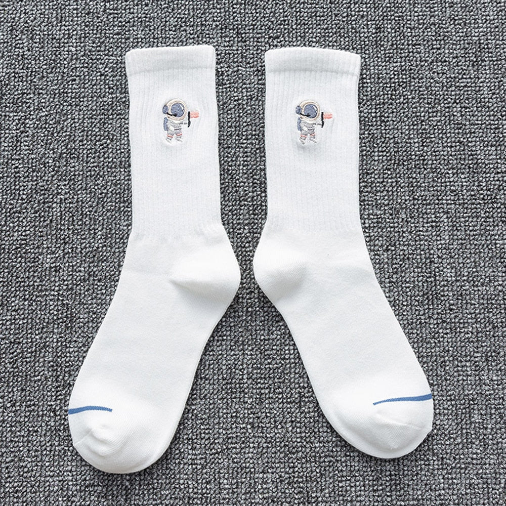 Solid Color Astronaut Socks