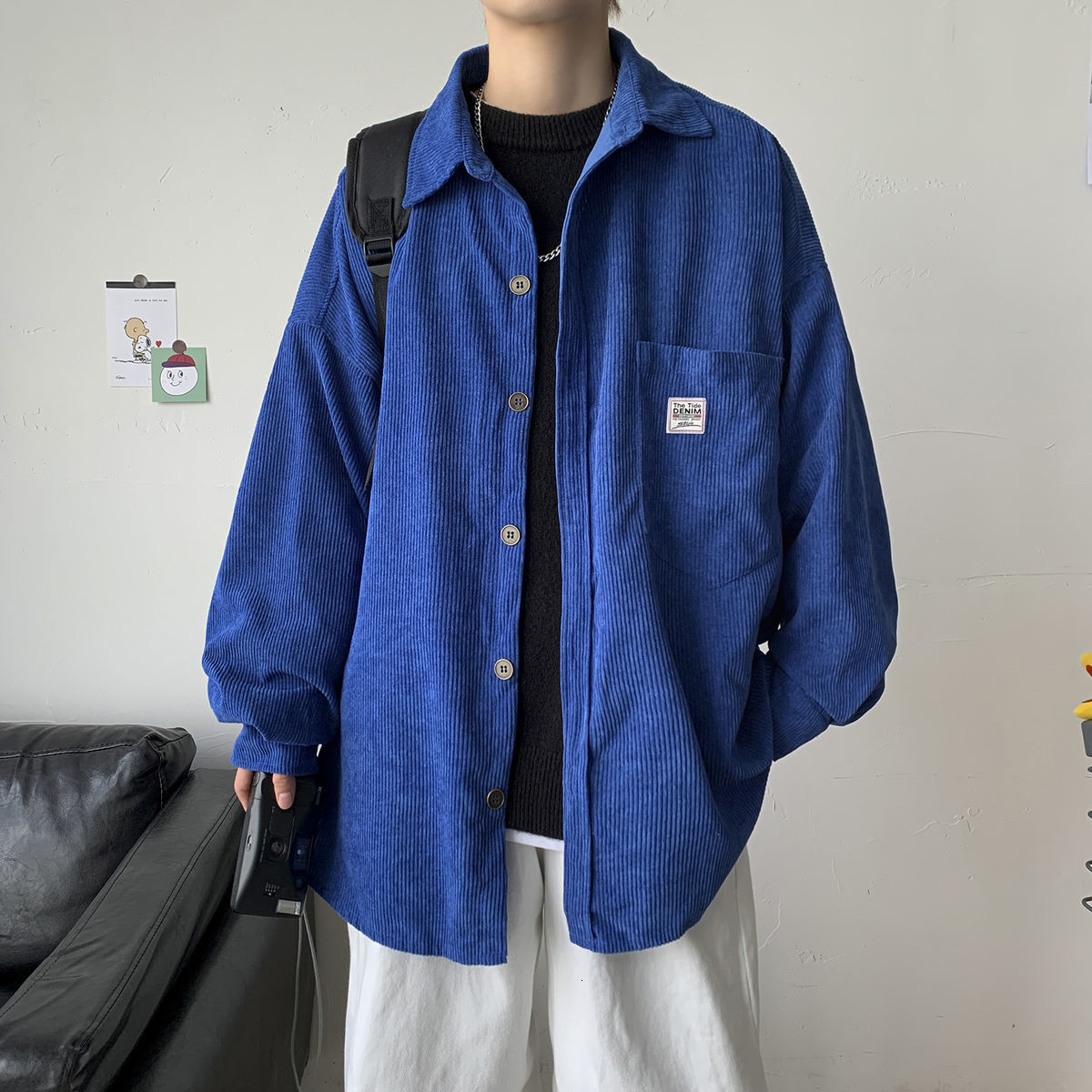 Corduroy Long Sleeve Korean Shirt