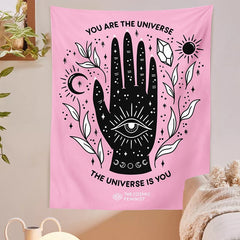 Pink Bohemian Magic Hand  Tapestry