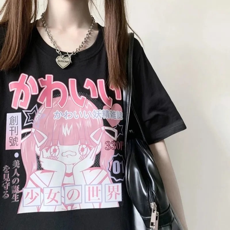 Lovely Scared Girl Oversize T-Shirt