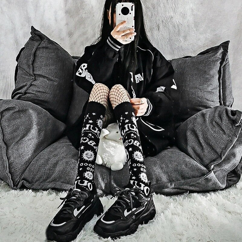 Harajuku Gothic Dark Knee Socks