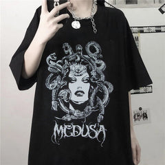 Solid Color Medusa T-Shirt Short Sleeve