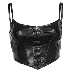 Solid Color PU Vegan Leather Corset