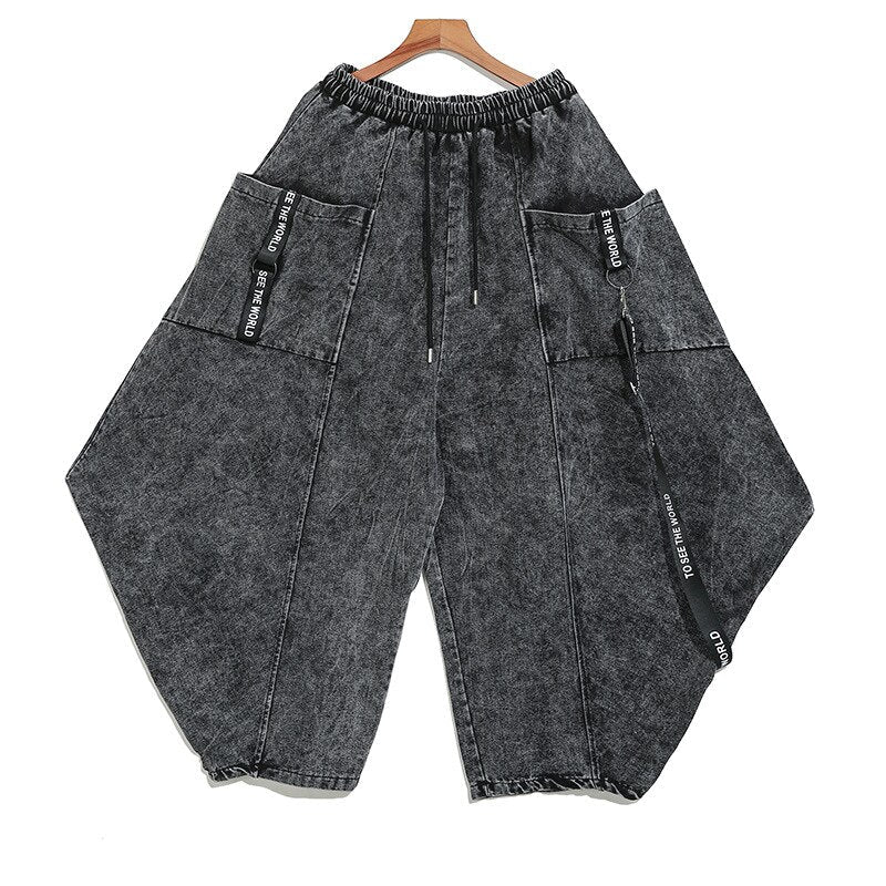 Wide Leg Denim Trousers Pants