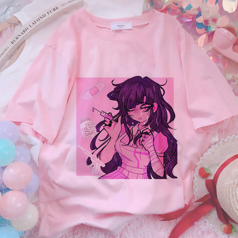 Sweet Girls Anime Style Oversize T-Shirt