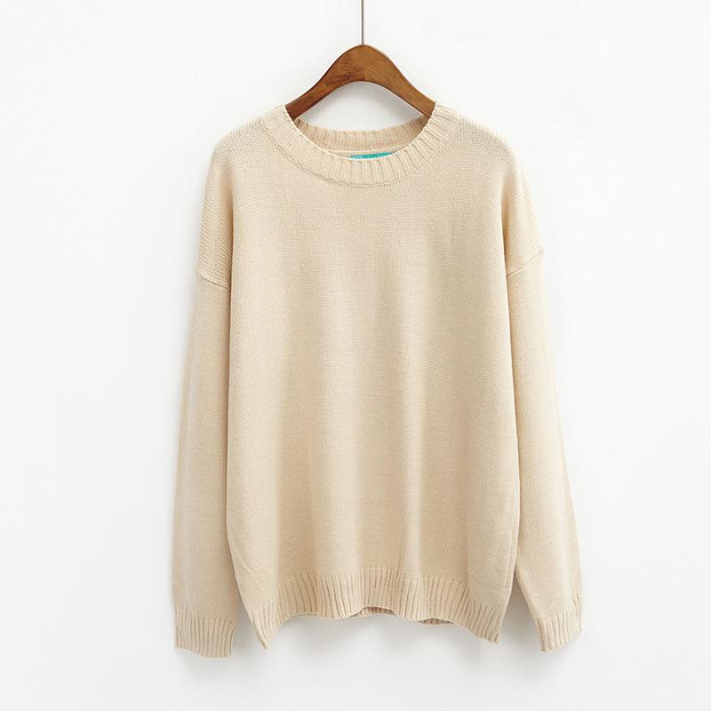 Solid Simple Knitted Sweater