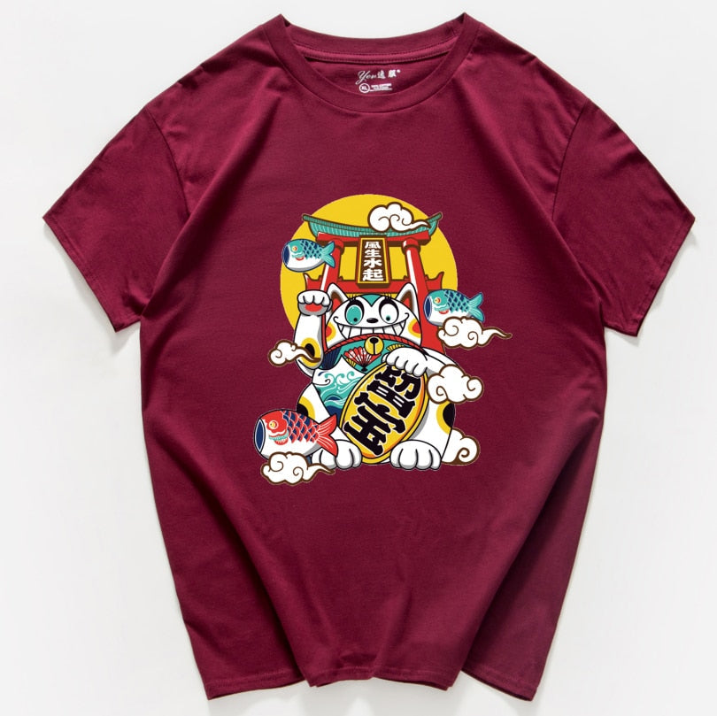 Japanese Harajuku Lucky Cat T-Shirt