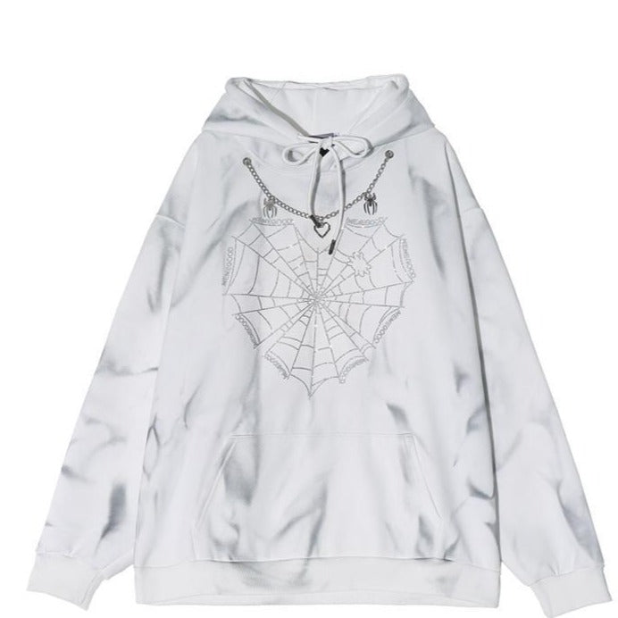 Heart Spider Velvet Oversize Thick Hoodie