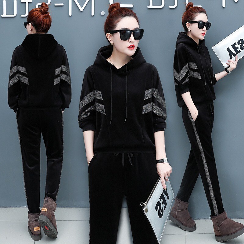 Sports Velvet Set Hoodie + Pants