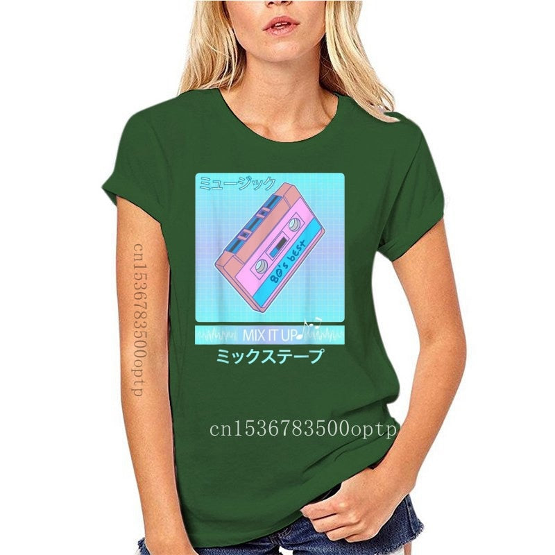 Mix Tape 90'S Japanese Aesthetic Vaporwave Women  T-Shirt