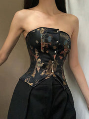 Black Floral Corset