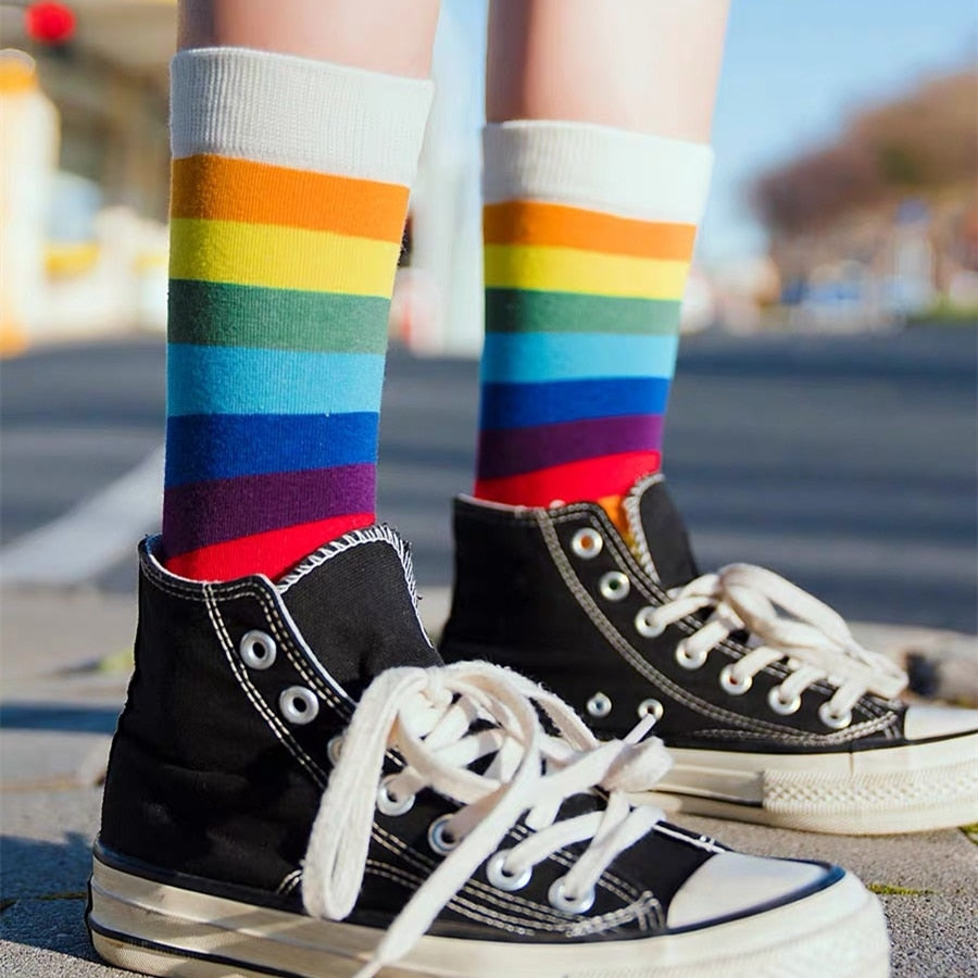 Stripe Rainbow Candy Color Socks