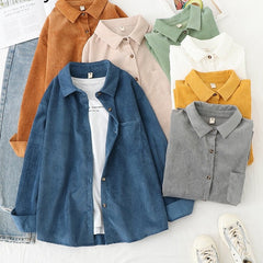 Solid Color Corduroy Shirts