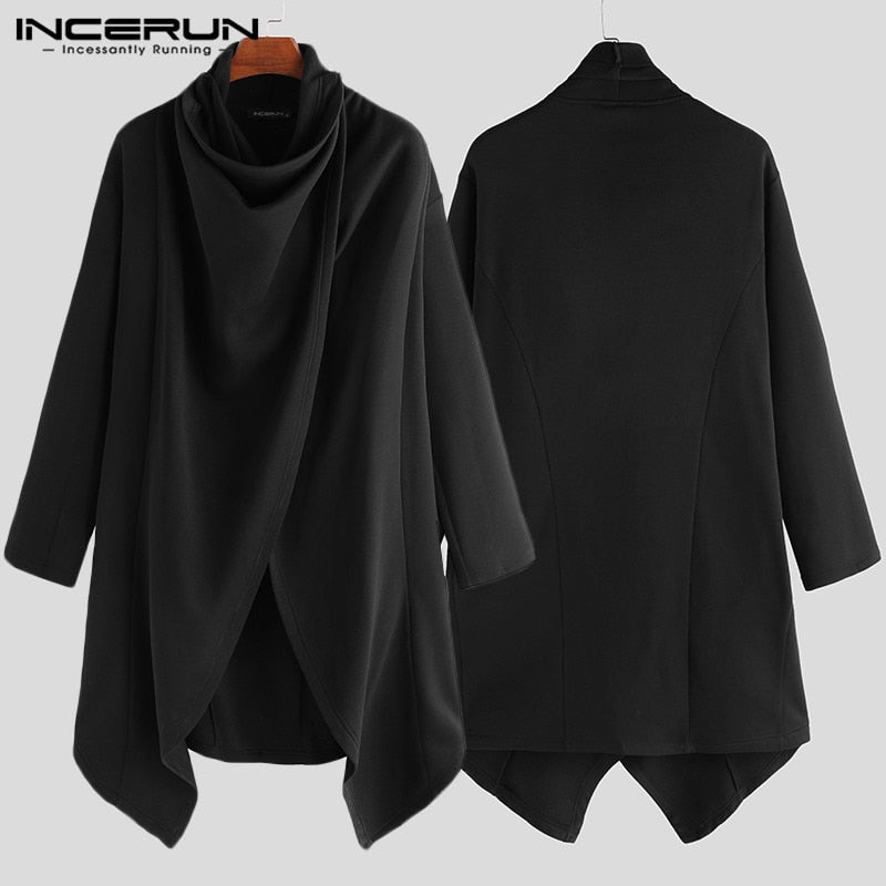 Turtleneck Solid Color Long Sleeve Coat