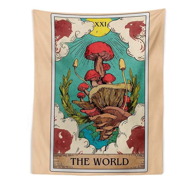Mushroom Fungi Tarot Card Tapestry