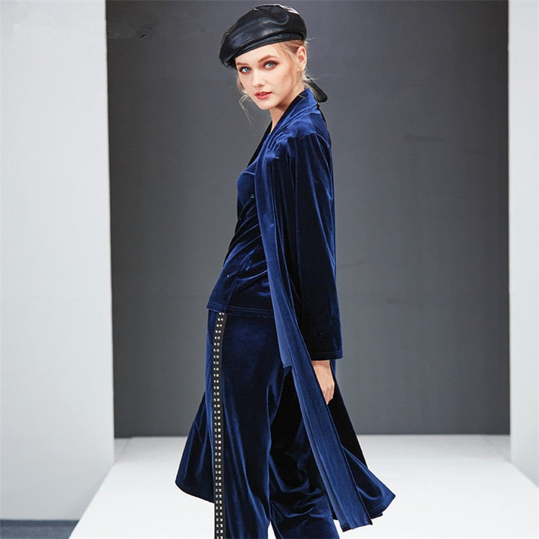 Velvet Long Elegant Winter Coat