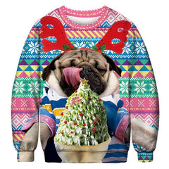 Puppy Ugly Christmas 3D Funny Sweatshirt