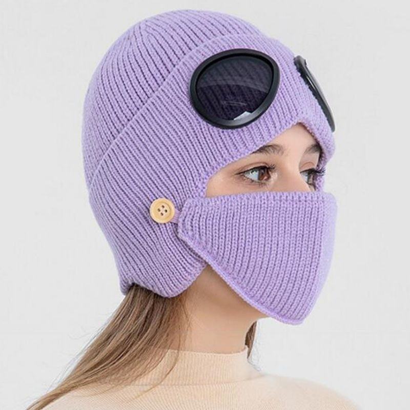 Goggles & Mask Wool Knitted Beanie