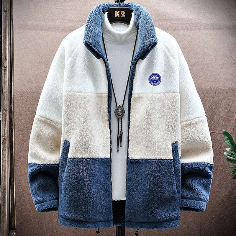 Patchwork Men's Winter Warm Fleece Jacket