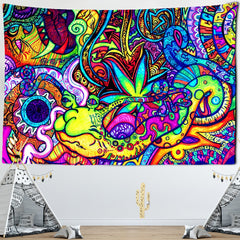 Psychedelic Mushroom Indian Mandala Tapestry Wall