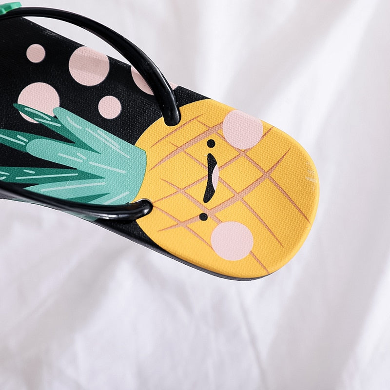 Cartoon Pineapple Strawberry Flip Flops Sandals