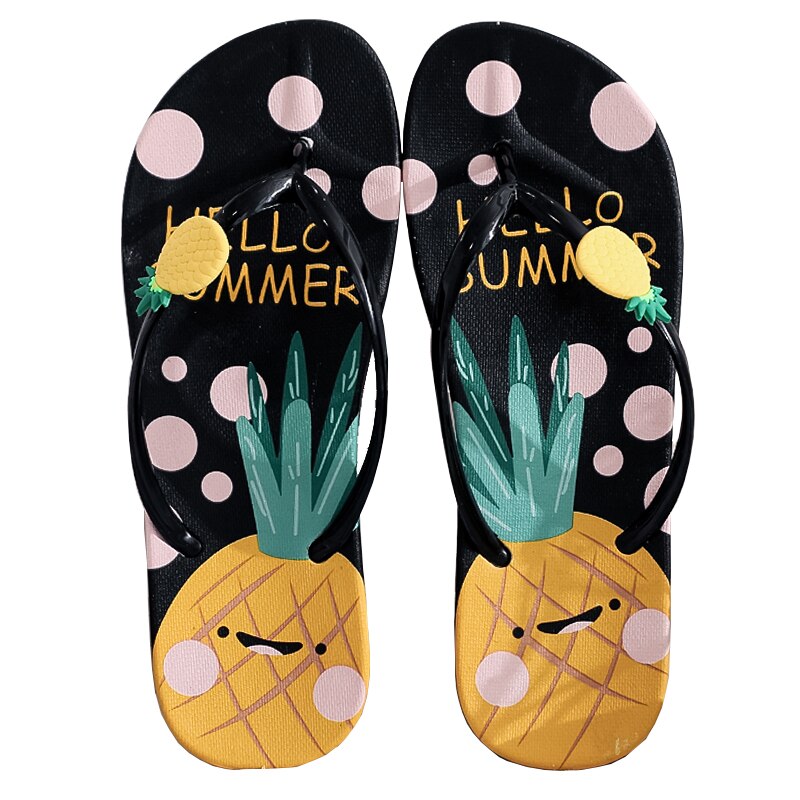 Cartoon Pineapple Strawberry Flip Flops Sandals