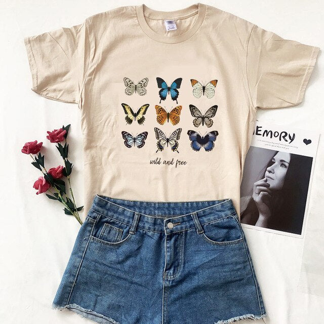 Different Color Butterfly T-Shirt