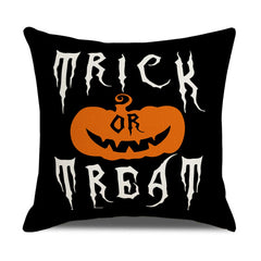 Happy Halloween Cushion Cover Linen Pumpkin