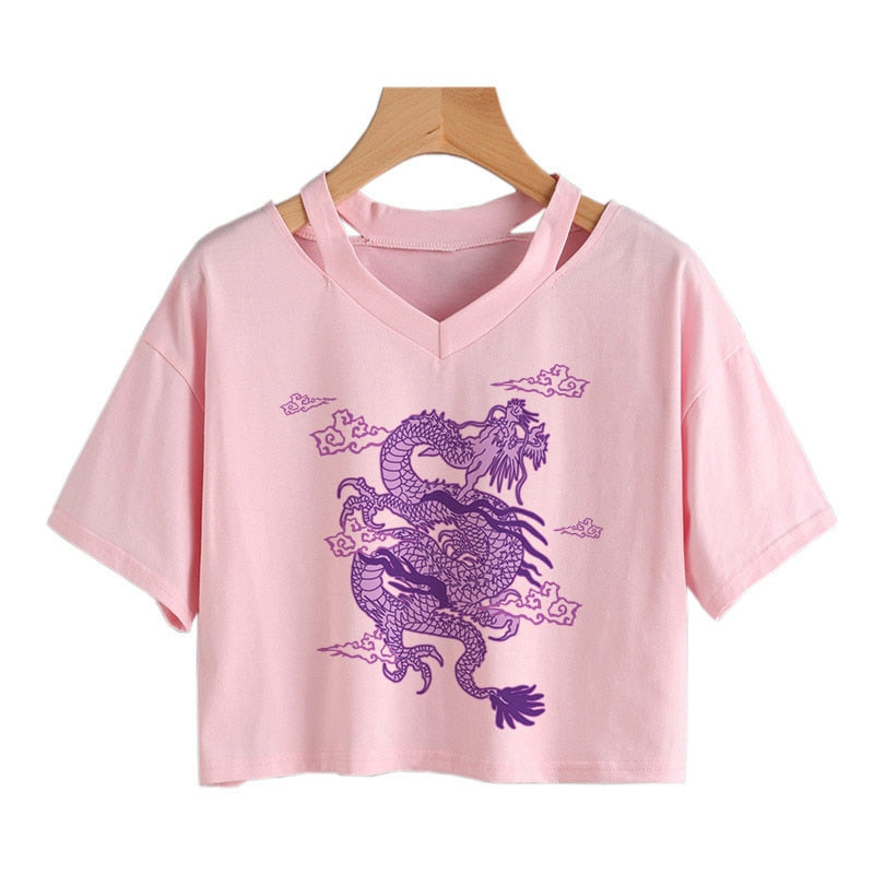 Purple Dragon Crop Top