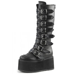 Aesthetic Gothic Platform Buckles Zipper Mid-Calf Boots