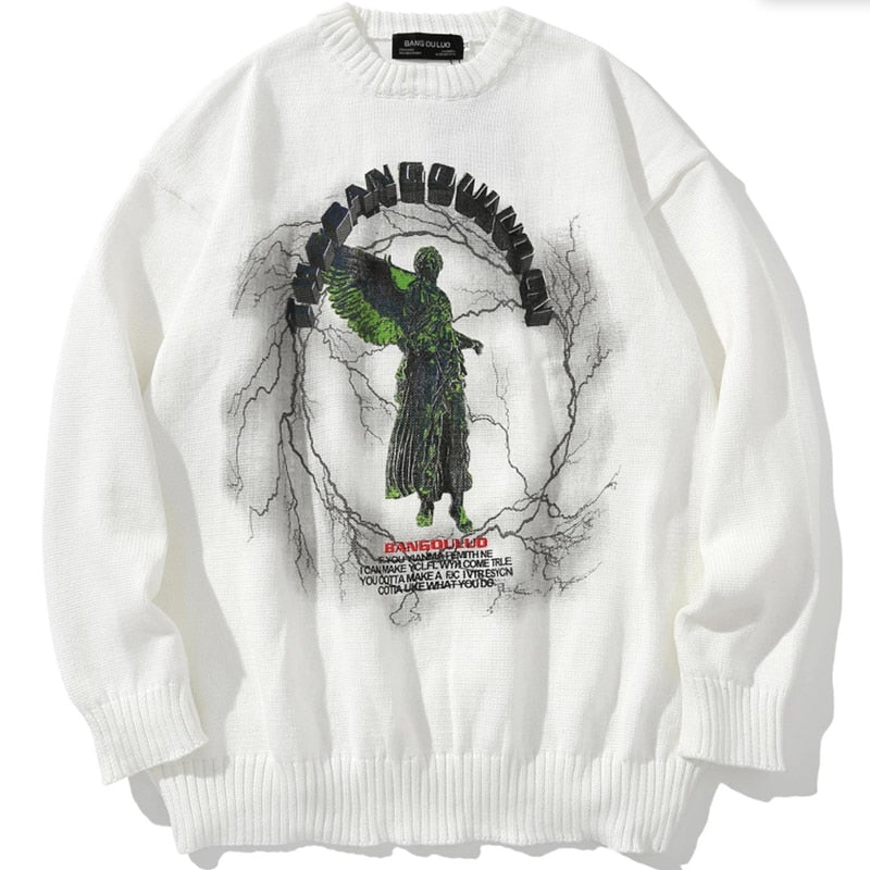 Angel Printed Knitted Sweater