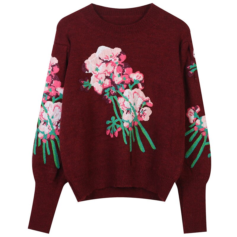 Embroidery Floral Sweater